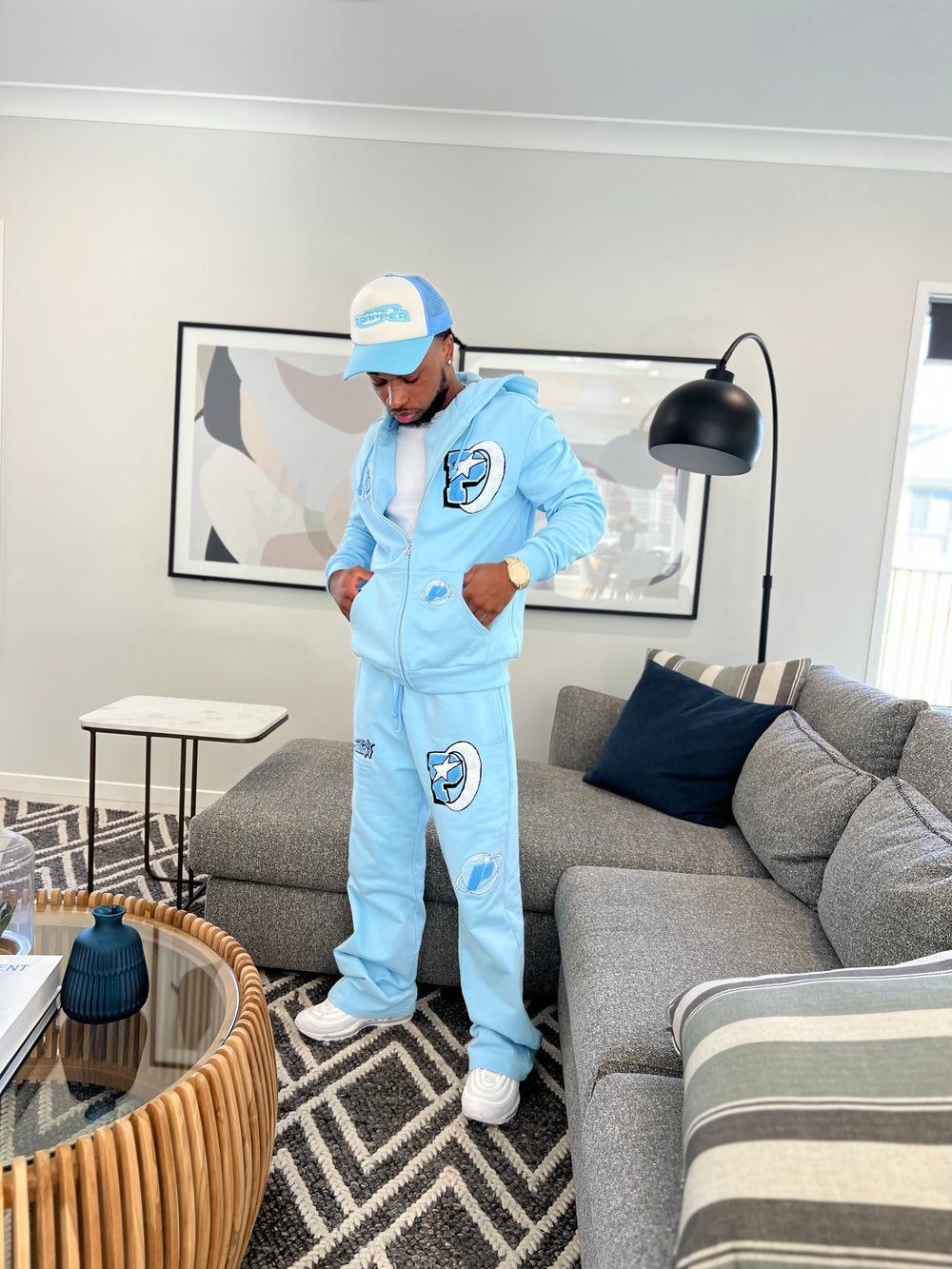 BABY BLUE TRACKSUIT SET